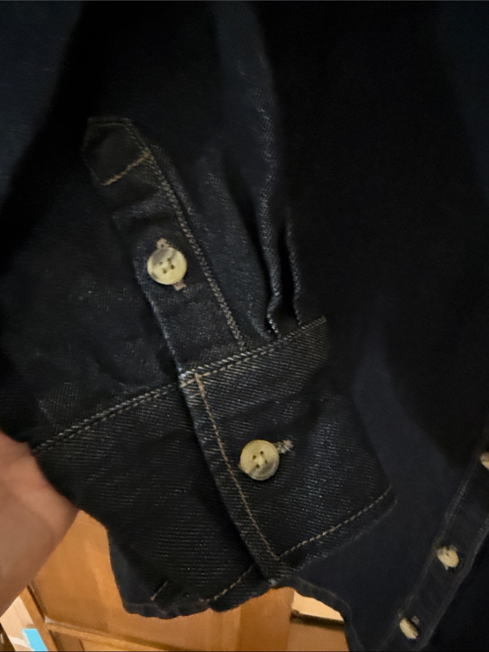 Old Navy Dark Indigo Denim Button-Down Dress, L, NWOT - Picture 3 of 7